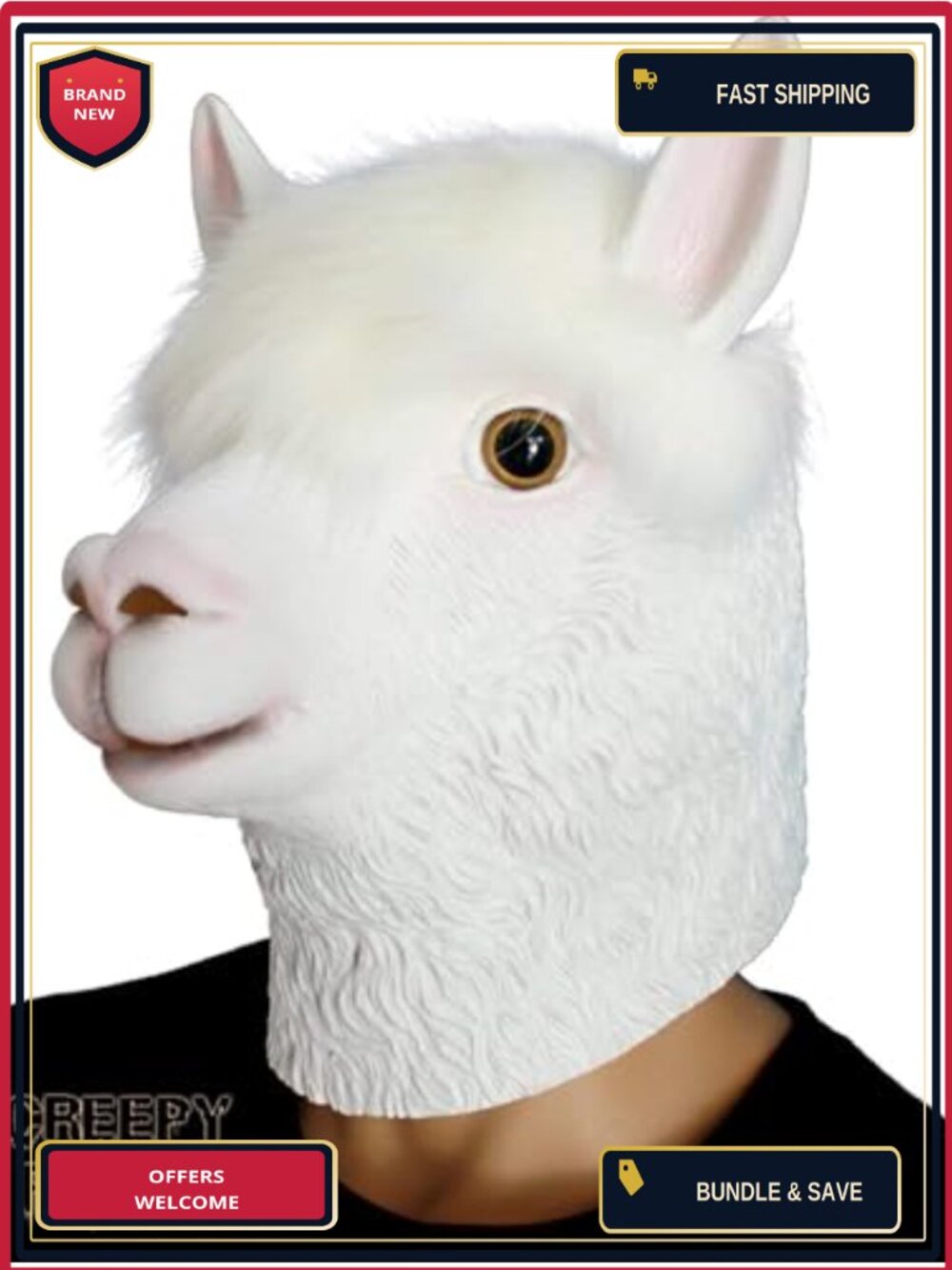 Full Head Latex Alpaca Mask Adult Costume Party Halloween Accessory